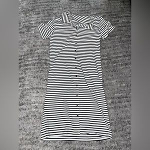 black and white stripped dress